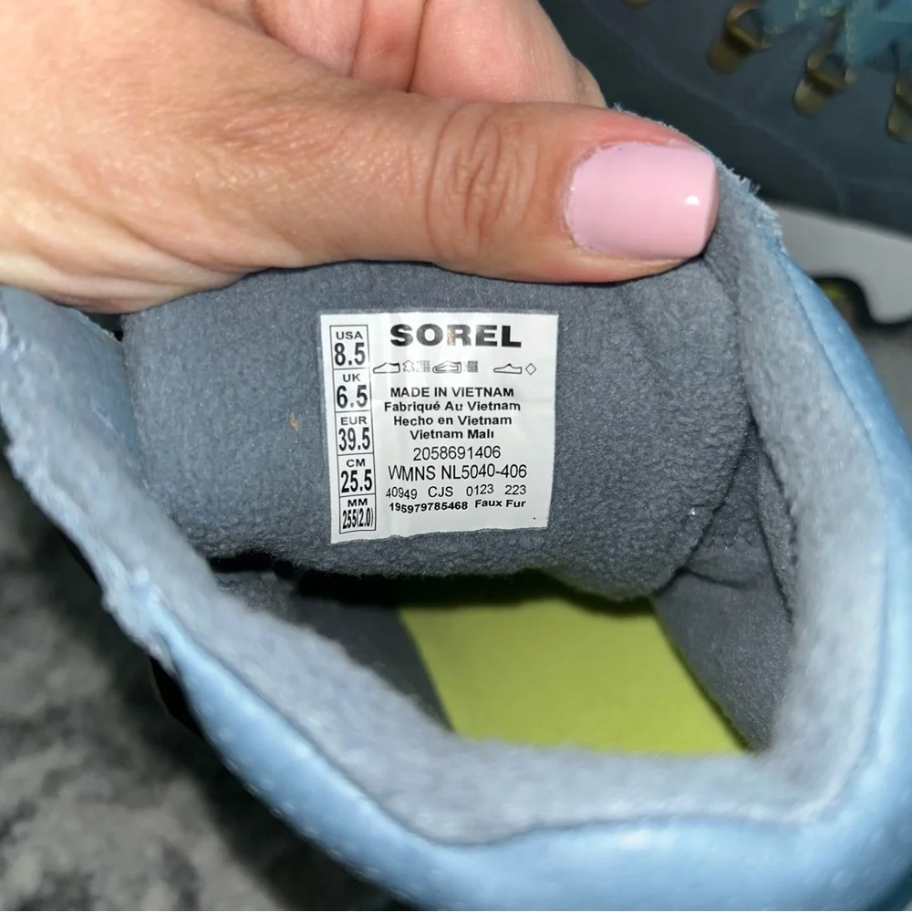 Sorel Blue Grey Kinetic Impact Conquest Waterproof Boots - Picture 15 of 16